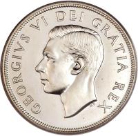 obverse of 1 Dollar - George VI - Newfoundland (1949) coin with KM# 47 from Canada. Inscription: GEORGIVS VI DEI GRATIA REX