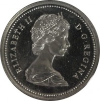 obverse of 1 Dollar - Elizabeth II - Calgary (1975) coin with KM# 97 from Canada. Inscription: ELIZABETH II D · G · REGINA