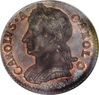 obverse of 1 Farthing - Charles II (1672 - 1679) coin with SP# 3394 from England. Inscription: CAROLVS · A · CAROLO