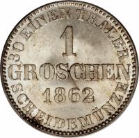 reverse of 1 Groschen - Georg V (1858 - 1866) coin with KM# 236 from German States.