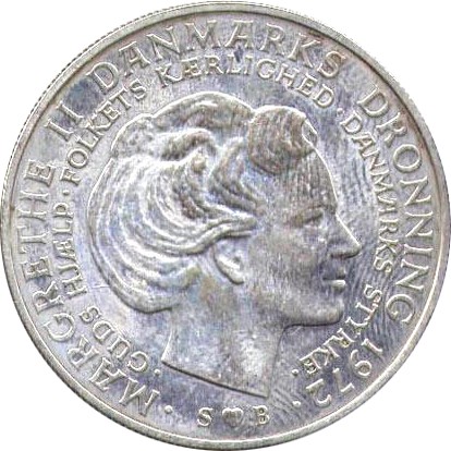 10 Kroner - Margrethe II - Throne Accession (1972) Denmark KM# - CoinsBook