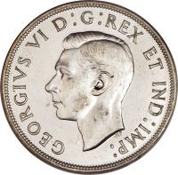 obverse of 1 Dollar - George VI (1937 - 1947) coin with KM# 37 from Canada. Inscription: GEORGIVS VI D:G:REX ET IND:IMP: