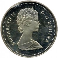 obverse of 1 Dollar - Elizabeth II - Saint-Maurice Ironworks (1988) coin with KM# 161 from Canada. Inscription: ELIZABETH II D · G · REGINA