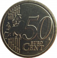 reverse of 50 Euro Cent - Francis (2014 - 2015) coin with KM# 460 from Vatican City. Inscription: 50 LL EURO CENT