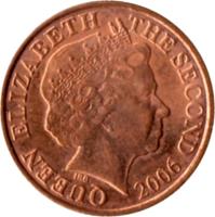 obverse of 1 Penny - Elizabeth II - 4'th Portrait (1998 - 2012) coin with KM# 103 from Jersey. Inscription: QUEEN ELIZABETH THE SECOND 2003 IRB