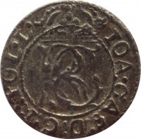 obverse of 1 Solidus - John II Casimir (1652 - 1661) coin from Polish–Lithuanian Commonwealth. Inscription: IOA:CAS:D:G:R:POL · L ·