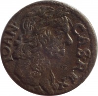 obverse of 1 Solidus - John II Casimir - Polish Boratynka (1659 - 1667) coin from Polish–Lithuanian Commonwealth. Inscription: IOAN · CAS · REX T · L · B