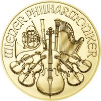 reverse of 10 Euro - Vienna Philharmonic (2002 - 2015) coin with KM# 3092 from Austria. Inscription: WIENER PHILARMONIKER