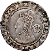 obverse of 6 Pence - Elizabeth I (1573 - 1575) coin with SP# 2563 from England.