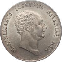 obverse of 1 Kronenthaler - Maximilian Joseph (1809 - 1825) coin with KM# 706 from German States. Inscription: MAXIMILIANUS IOSEPHUS BAVARIAE REX