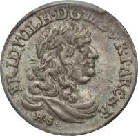 obverse of 6 Groschen - Friedrich Wilhelm (1674 - 1688) coin with KM# 429 from German States. Inscription: FRID. WILH · D G · M · B · S · R · I · A · C&E H.S.