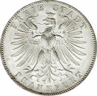 obverse of 1 Thaler - German Shooting Festival (1862) coin with KM# 371 from German States. Inscription: FREIE STADT FRANKFURT