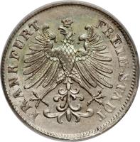 obverse of 6 Kreuzer (1846 - 1856) coin with KM# 335 from German States.