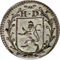 obverse of 2 Kreuzer - Ludwig VIII (1741 - 1744) coin with KM# 173 from German States. Inscription: H · D