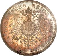 reverse of 5 Mark - Ernst Ludwig - 400th Anniversary of Philipp the Magnanimous (1904) coin with KM# 373 from German States.