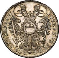 obverse of 1 Thaler - Josef II (1765 - 1780) coin with KM# 350 from German States. Inscription: JOSEPHVS II · D · G · ROM · IMP · SEMP · AVG ·