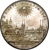 reverse of 1 Thaler - Josef II (1765 - 1780) coin with KM# 350 from German States. Inscription: X EINE FEINE MARCK 1768 NURNBERG S . R .