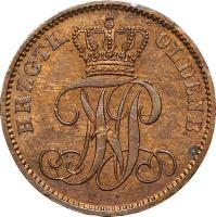 obverse of 1 Schwaren - Nicolaus Friedrich Peter (1858 - 1869) coin with KM# 190 from German States.