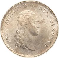 obverse of 1 Conventionsthaler - Friedrich August I/III (1807 - 1817) coin with KM# 1059 from German States.