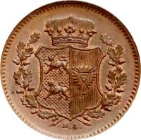 obverse of 1 Dreiling - Provisional Government (1850) coin with KM# 160 from German States.