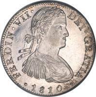 obverse of 8 Reales - Fernando VII (1808 - 1811) coin with KM# 110 from Mexico.