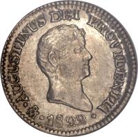 obverse of 1/2 Real - Agustin I Iturbide (1822 - 1823) coin with KM# 301 from Mexico.