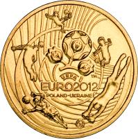 reverse of 2 Złote - UEFA European Football Championship (2012) coin with Y# 823 from Poland.