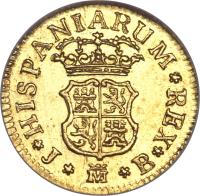 reverse of 1/2 Escudo - Fernando VI (1748 - 1759) coin with KM# 378 from Spain.