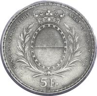 obverse of 5 Francs - Shooting Festival (1934) coin with X# S18 from Switzerland. Inscription: BON DE 5 Fr REMBOURSABLE	AVANT LE 31 AOUT 1934 5 Fr B