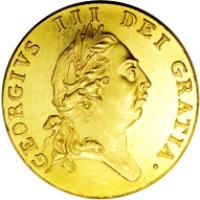 obverse of 1/2 Guinea - George III (1787 - 1800) coin with KM# 608 from United Kingdom. Inscription: GEORGIVS III DEI GRATIA ·