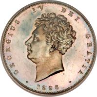 obverse of 1/2 Crown - George IV (1824 - 1829) coin with KM# 695 from United Kingdom. Inscription: · GEORGIUS IV DEI GRATIA · 1826