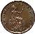 reverse of 1/3 Farthing - George IV (1827) coin with KM# 703 from United Kingdom. Inscription: BRITANNIAR: REX FID: DEF: