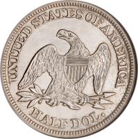 reverse of 1/2 Dollar - Seated Liberty Half Dollar (1839 - 1853) coin with KM# 68 from United States.