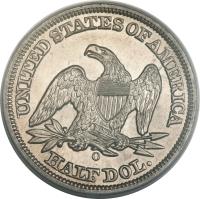 reverse of 1/2 Dollar - Seated Liberty Half Dollar; With date arrows (1854 - 1855) coin with KM# 82 from United States.