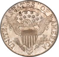 reverse of 1/2 Dollar - Draped Bust Half Dollar; Heraldic eagle (1801 - 1807) coin with KM# 35 from United States.