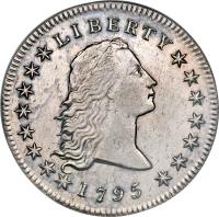 obverse of 1 Dollar - Flowing Hair Dollar (1794 - 1795) coin with KM# 17 from United States.