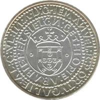 reverse of 1000 Escudos - XVII European Art Exhibition (1983) coin with KM# 622 from Portugal.