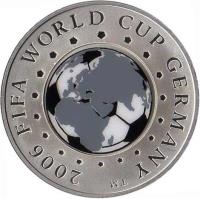 reverse of 20 Roubles - 2006 FIFA World Cup (2005) coin with KM# 101 from Belarus. Inscription: 2006 FIFA WORLD CUP GERMANY TM